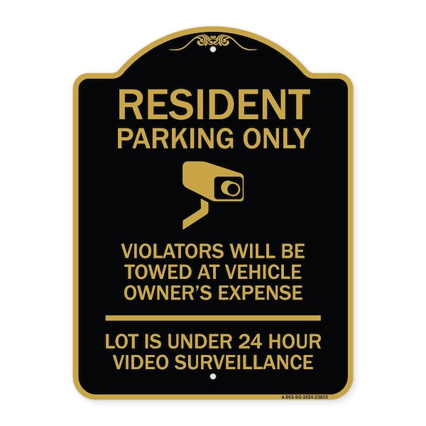 Reserved Parking Resident Parking Only Violators Will Be Towed at Owners Expense Lot, BG-1824-23035